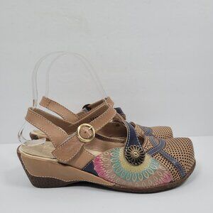 L'Artiste Spring Step Parkway Women's Multicolor Leather Sandals US Se 5.5 EU 36